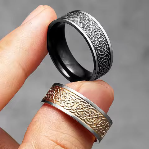 Bague Celtique Viking pour Homme et Femme en Acier Inoxydable - Style Vintage Punk