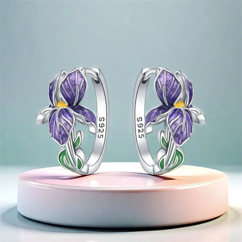 Boucles doreilles argent fleur