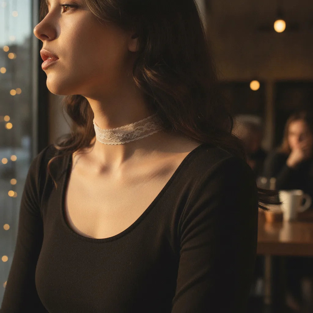 Collier Dentelle Romantique Court