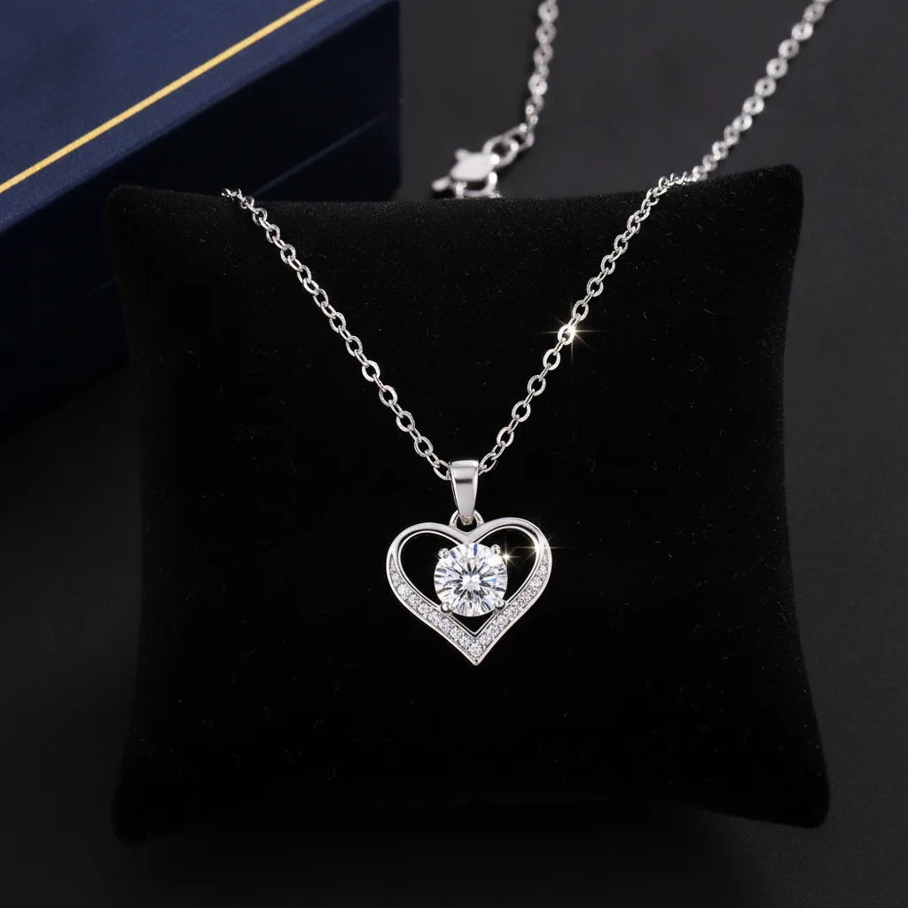Collier Cœur Moissanite Argent 925