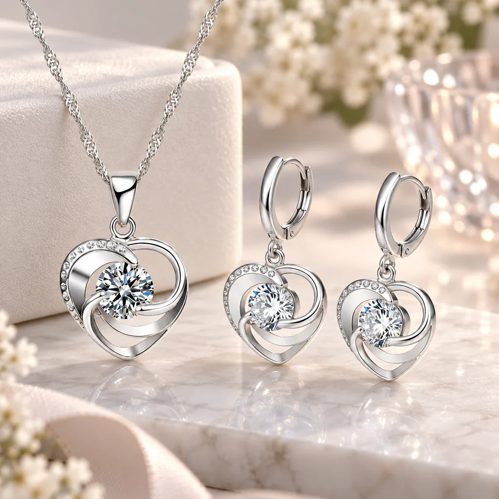 Ensemble collier boucles d