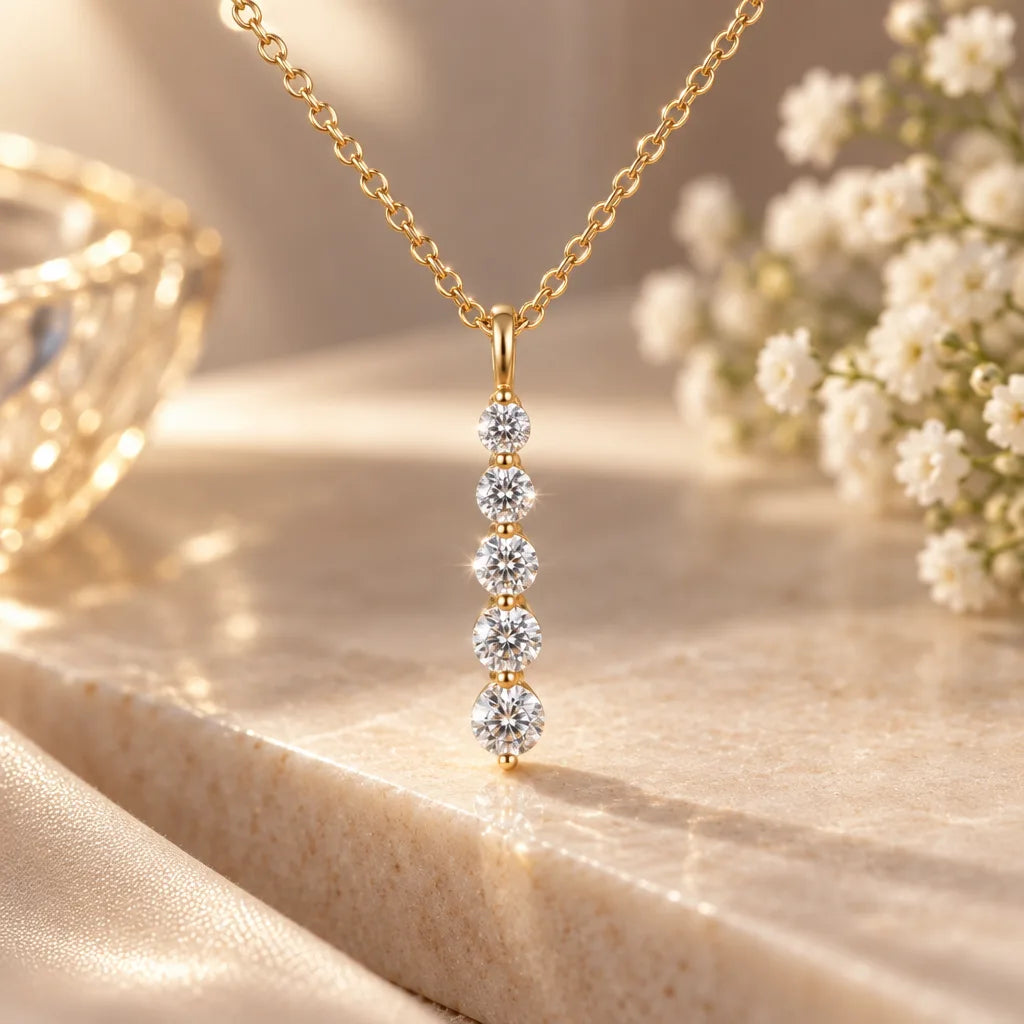 Collier pendentif moissanite 5