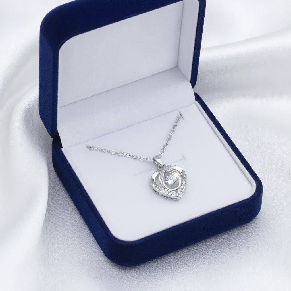 Collier Cœur Argent 925 Zircon - Cadeau Amour
