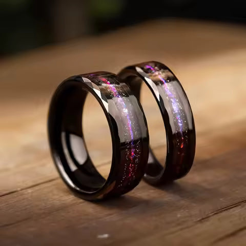 Bague Homme en Carbure de Tungstène Noir - Alliance & Bijou de Mode