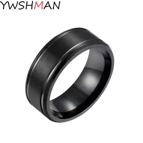 Bague Minimaliste en Or 8mm pour Hommes et Femmes - Bijou de Mariage Tendance