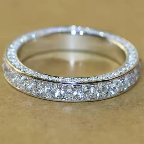 Bague Femme Huitan : Zirconium Pavé, Cristal Brillant pour Mariage et Fiançailles