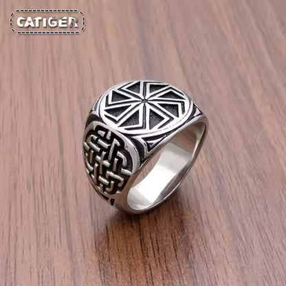 Bague Viking Amulette Roue Slave en Acier Inoxydable 316L - Style Scandinave Runique