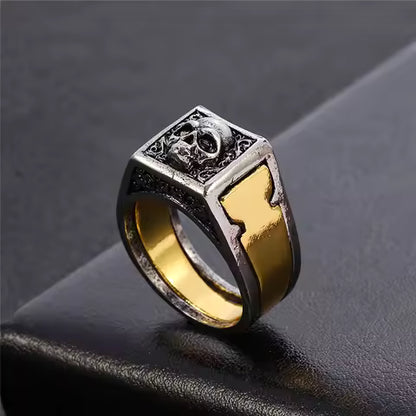 Bague Gothique Vintage Crâne Lion avec Compartiment Secret - Style Biker Punk pour Hommes et Femmes