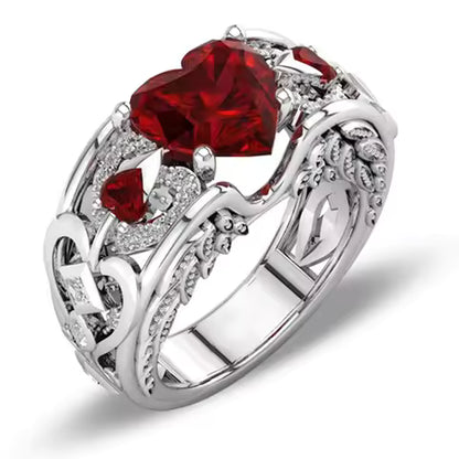 Bague Argent 925 Multicolore Cœur d'Amour - Bijou Classique & Authentique