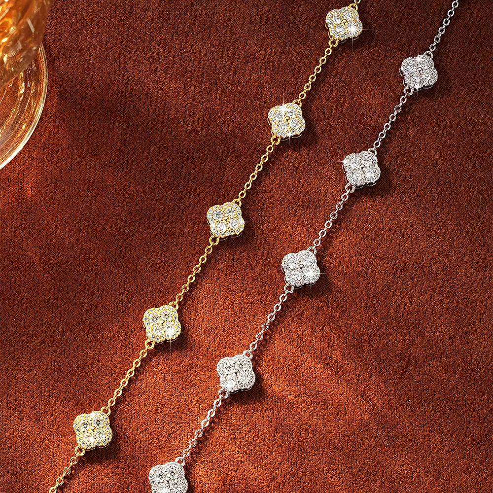 Bracelet fleur quatre feuilles
