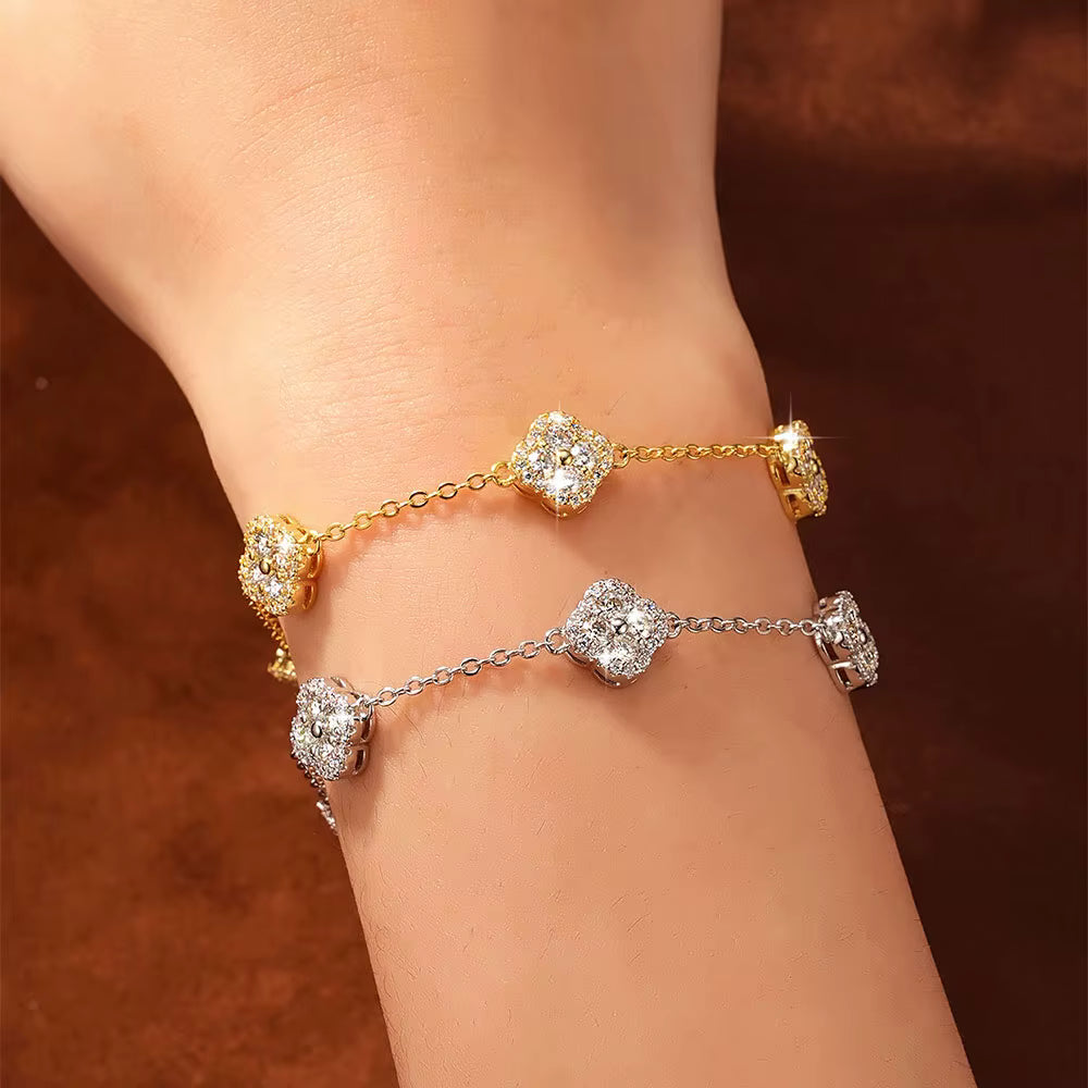 Bracelet fleur quatre feuilles