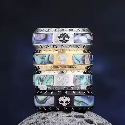 Bague Viking Arbre de Vie Nordique pour Homme en Acier Inoxydable - Nœud Celtique Vintage