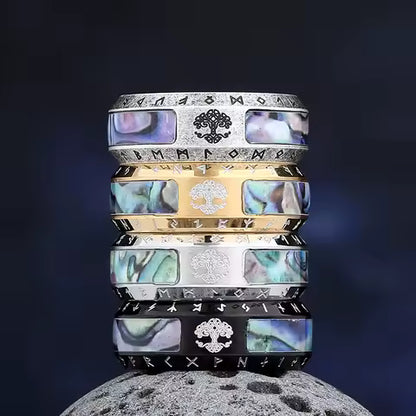 Bague Viking Arbre de Vie Nordique pour Homme en Acier Inoxydable - Nœud Celtique Vintage
