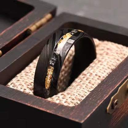 Bague Damas Noire 8mm pour Homme - Alliance de Mariage et Fiançailles