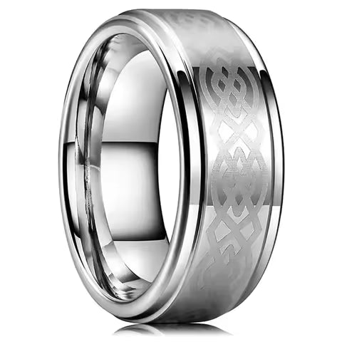 Bague Celtique Homme en Acier Inoxydable - Design Nœud Infini Viking