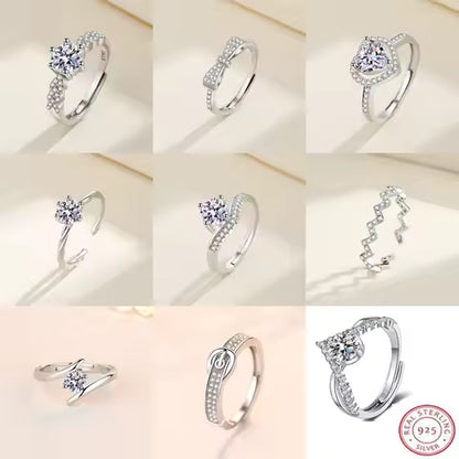 Bague Argent 925 Cœur Ajustable pour Femme - Bijou Cadeau Mariage & Fiançailles