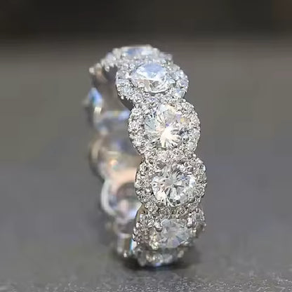 Bague de fiançailles Huitan en argent avec zircone cubique scintillante pour femme
