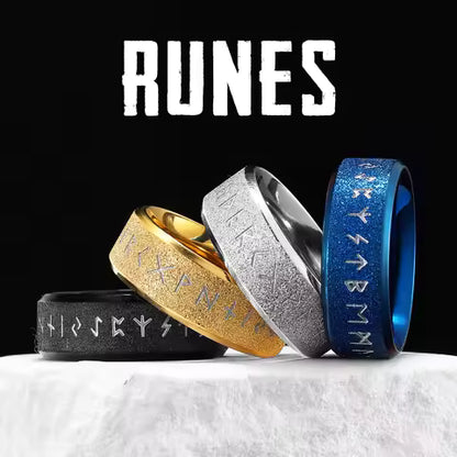 Bague Viking Runes Acier Inoxydable - Style Punk pour Homme et Femme
