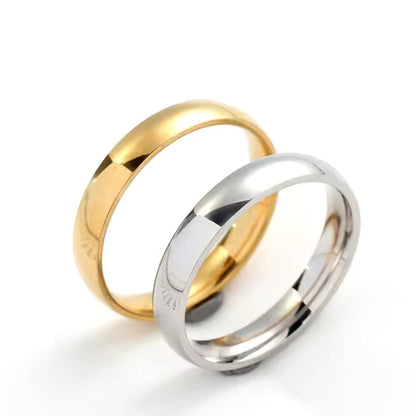 Bague de couple classique en acier inoxydable 4mm - Bijou unisexe pour homme et femme