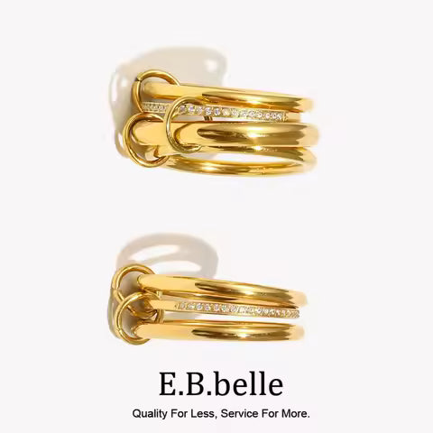 Bague en Acier Inoxydable Étanche avec Strass - Bijou Tendance pour Femme et Fille