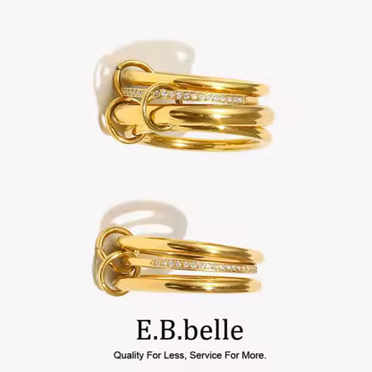 Bague en Acier Inoxydable Étanche avec Strass - Bijou Tendance pour Femme et Fille