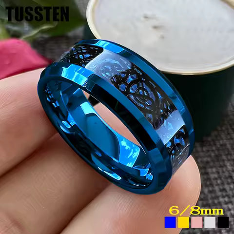 Bague Dragon en Tungstène 8mm - Style Classique pour Homme et Femme