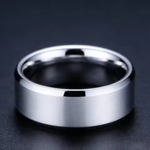 Bague Simple en Acier Inoxydable pour Homme - Largeur 8mm, Plusieurs Couleurs et Tailles