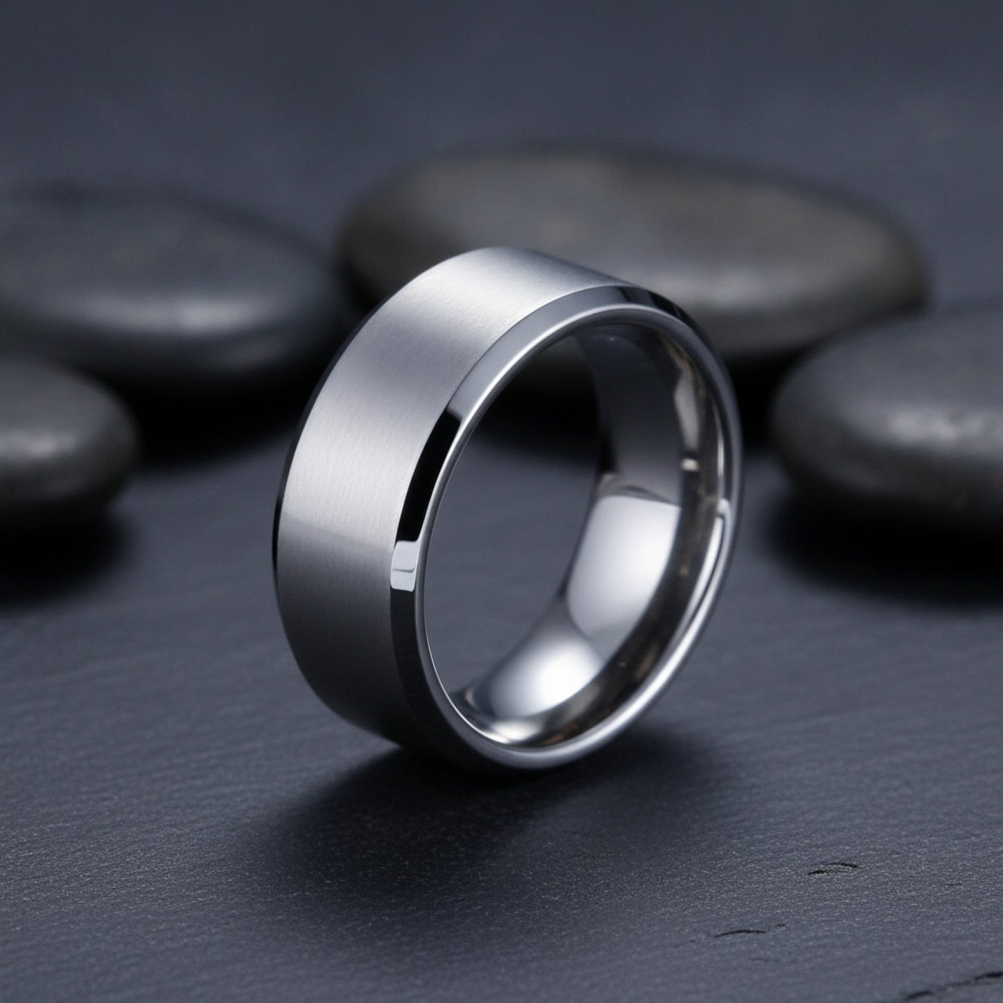 Bague Simple en Acier Inoxydable pour Homme - Largeur 8mm, Plusieurs Couleurs et Tailles