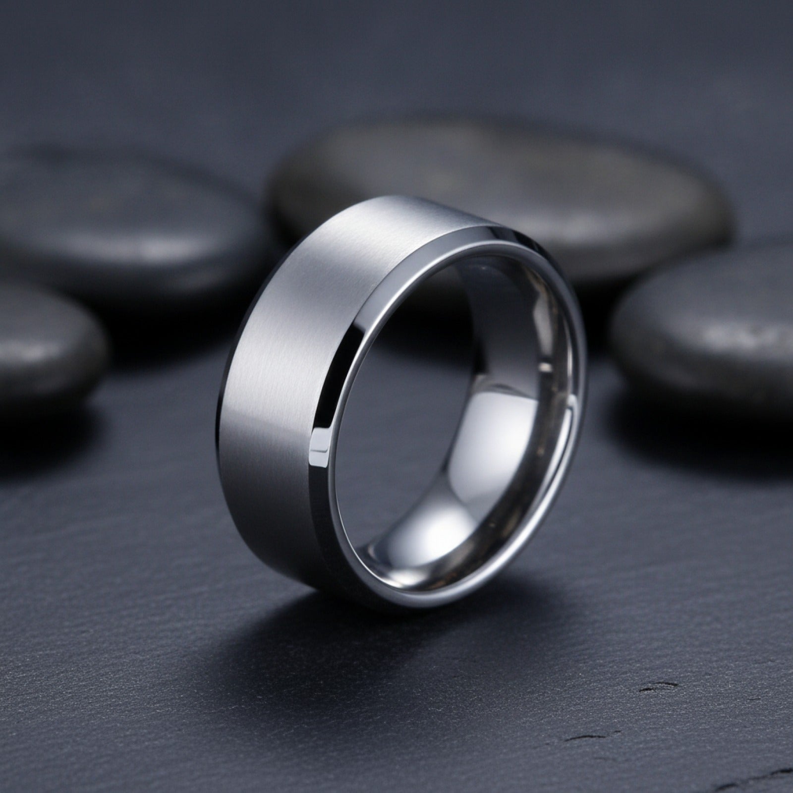 Bague Simple en Acier Inoxydable pour Homme - Largeur 8mm, Plusieurs Couleurs et Tailles