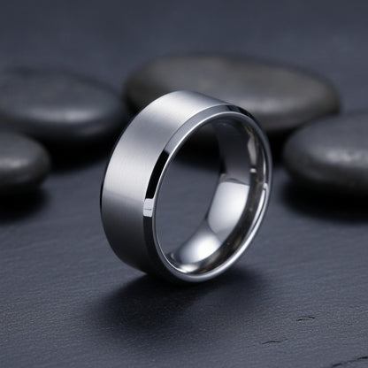 Bague Simple en Acier Inoxydable pour Homme - Largeur 8mm, Plusieurs Couleurs et Tailles