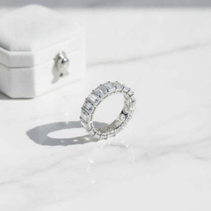 Bague de fiançailles rectangulaire en moissanite pour femme - Simulation diamant tendance