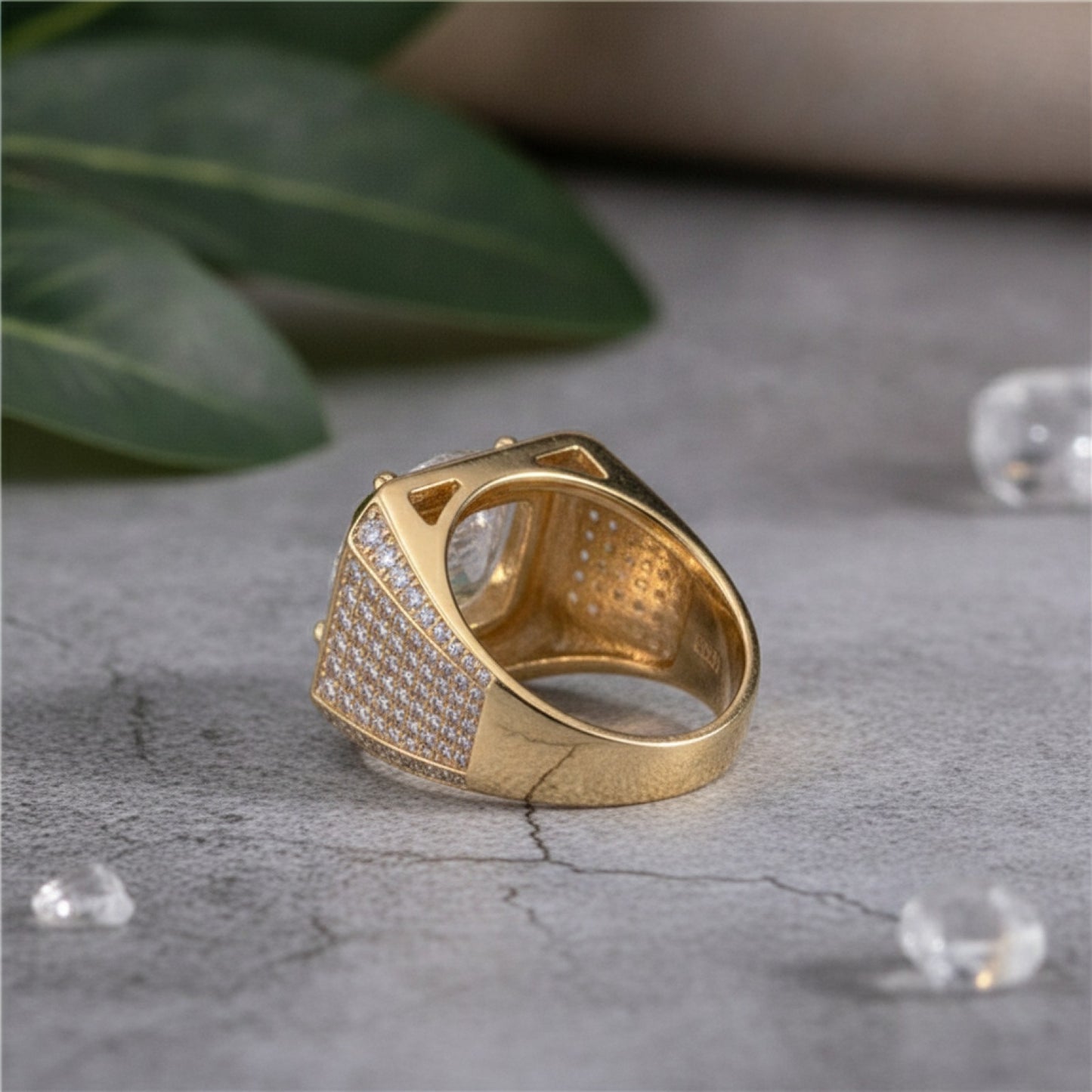 Bague Vintage Zircon Blanc Brillant - Alliance Mariage & Fiançailles Or Homme Femme
