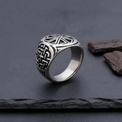 Bague Viking Amulette Roue Slave en Acier Inoxydable 316L - Style Scandinave Runique
