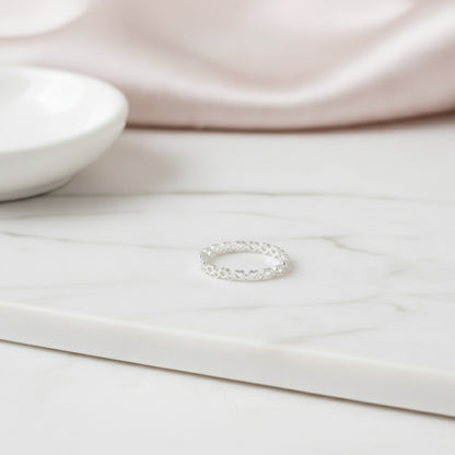 Bague Cœur Creux en Argent Sterling 925 - Bijou Fin pour Femme