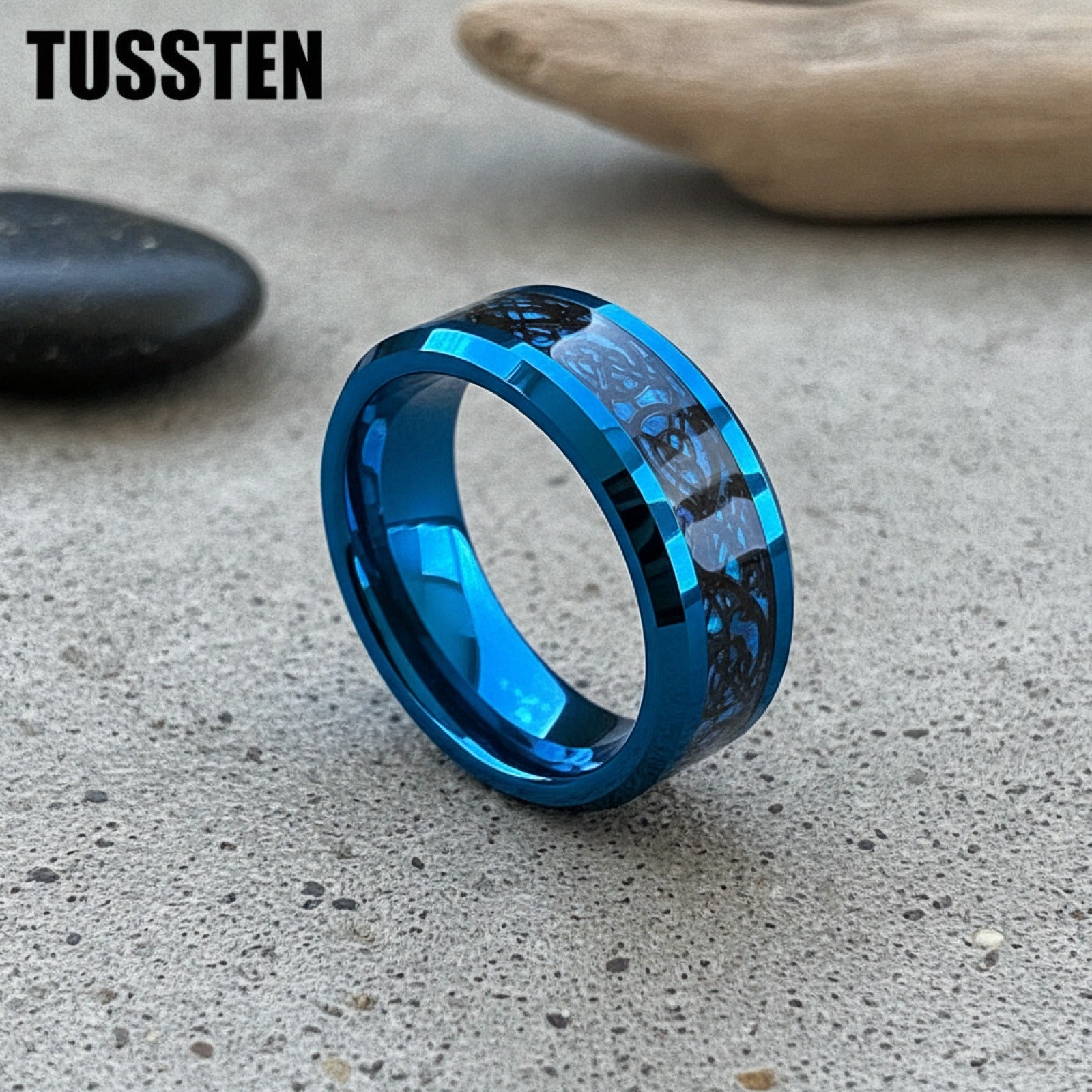 Bague Dragon en Tungstène 8mm - Style Classique pour Homme et Femme