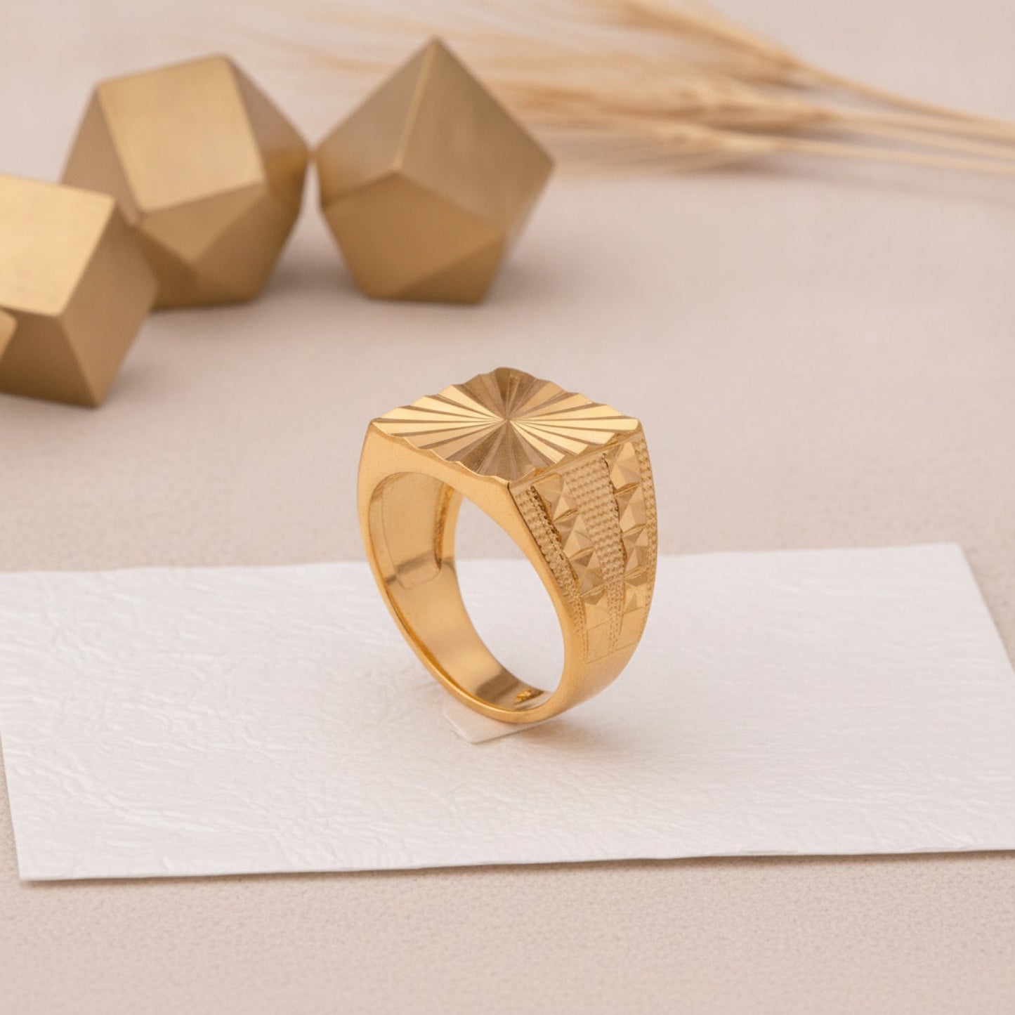 Bague Dorée 24K Style Dubaï - Bijou Chic pour Femme et Homme