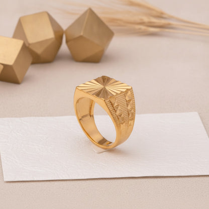 Bague Dorée 24K Style Dubaï - Bijou Chic pour Femme et Homme