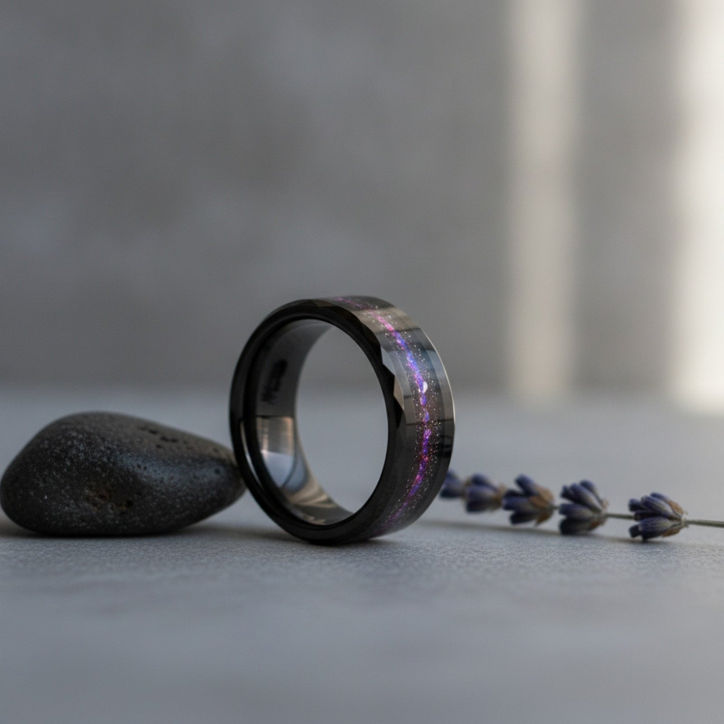 Bague Homme en Carbure de Tungstène Noir - Alliance & Bijou de Mode