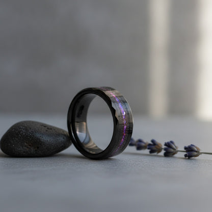 Bague Homme en Carbure de Tungstène Noir - Alliance & Bijou de Mode