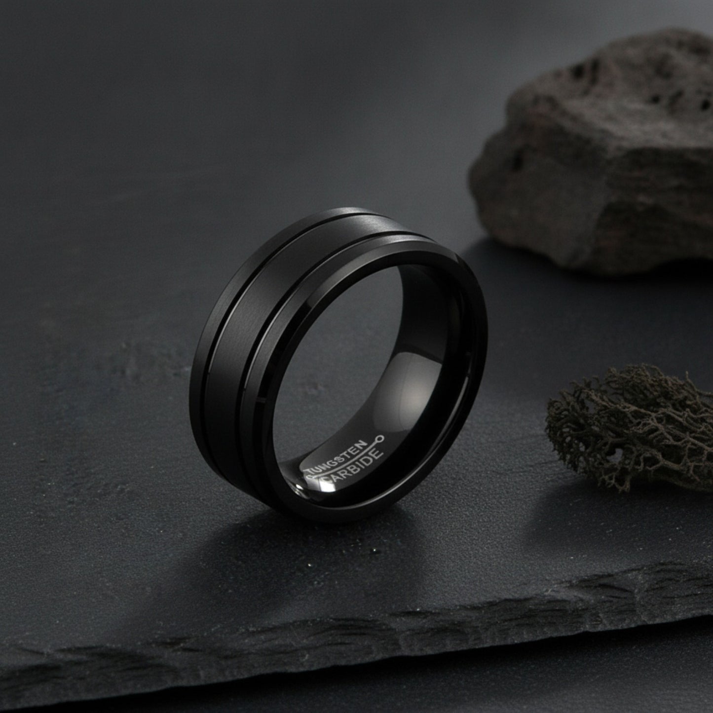 Bague Punk Vintage Acier Inoxydable Noir pour Homme - Style Tendance