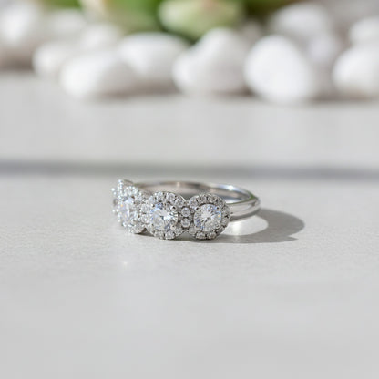 Bague de fiançailles Huitan en argent avec zircone cubique scintillante pour femme