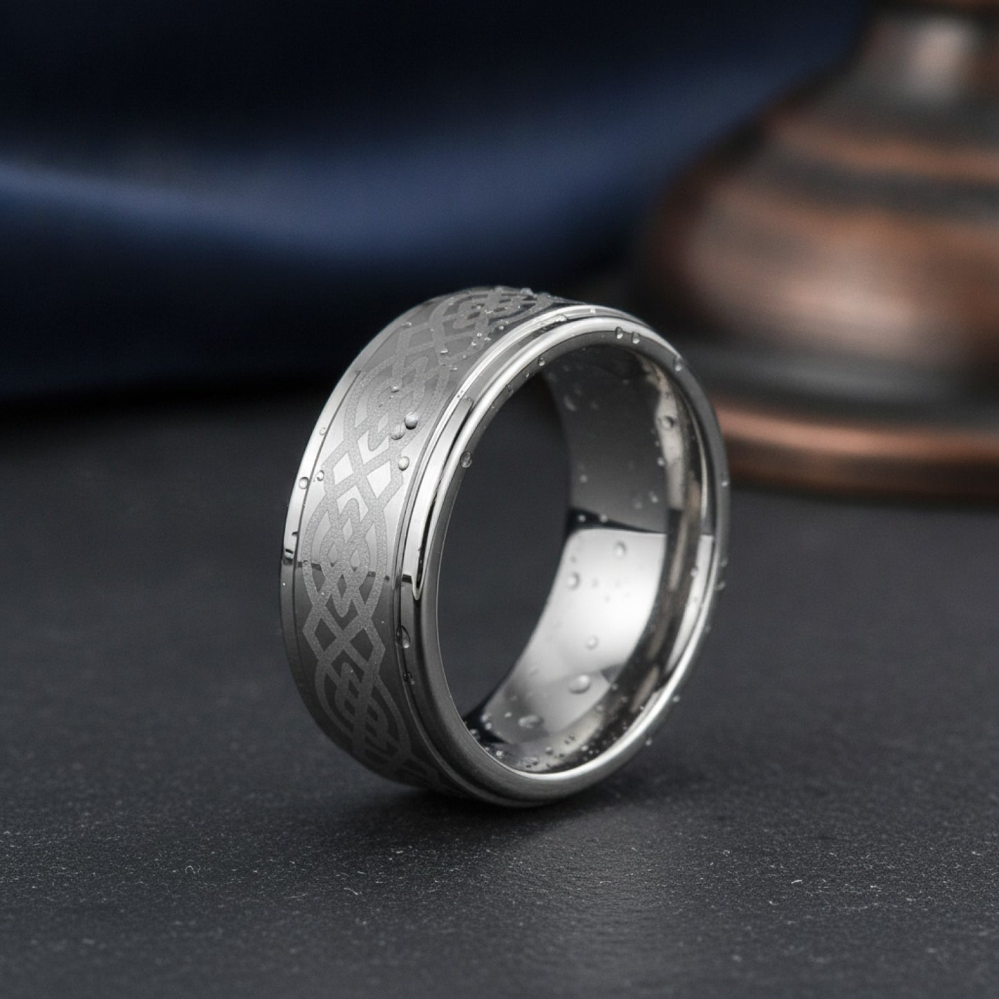 Bague Celtique Homme en Acier Inoxydable - Design Nœud Infini Viking