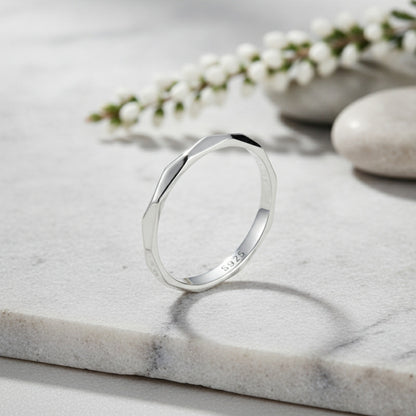 Bague Minimaliste en Argent Sterling 925 pour Femme - Design Empilable et Éternité, Cadeau Mariage