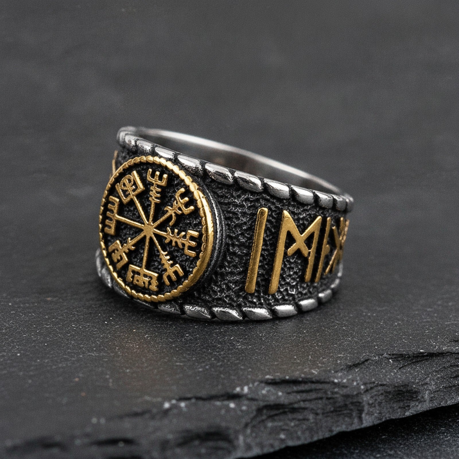 Bague Viking Odin en Acier Inoxydable pour Homme - Style Norse Punk Motard