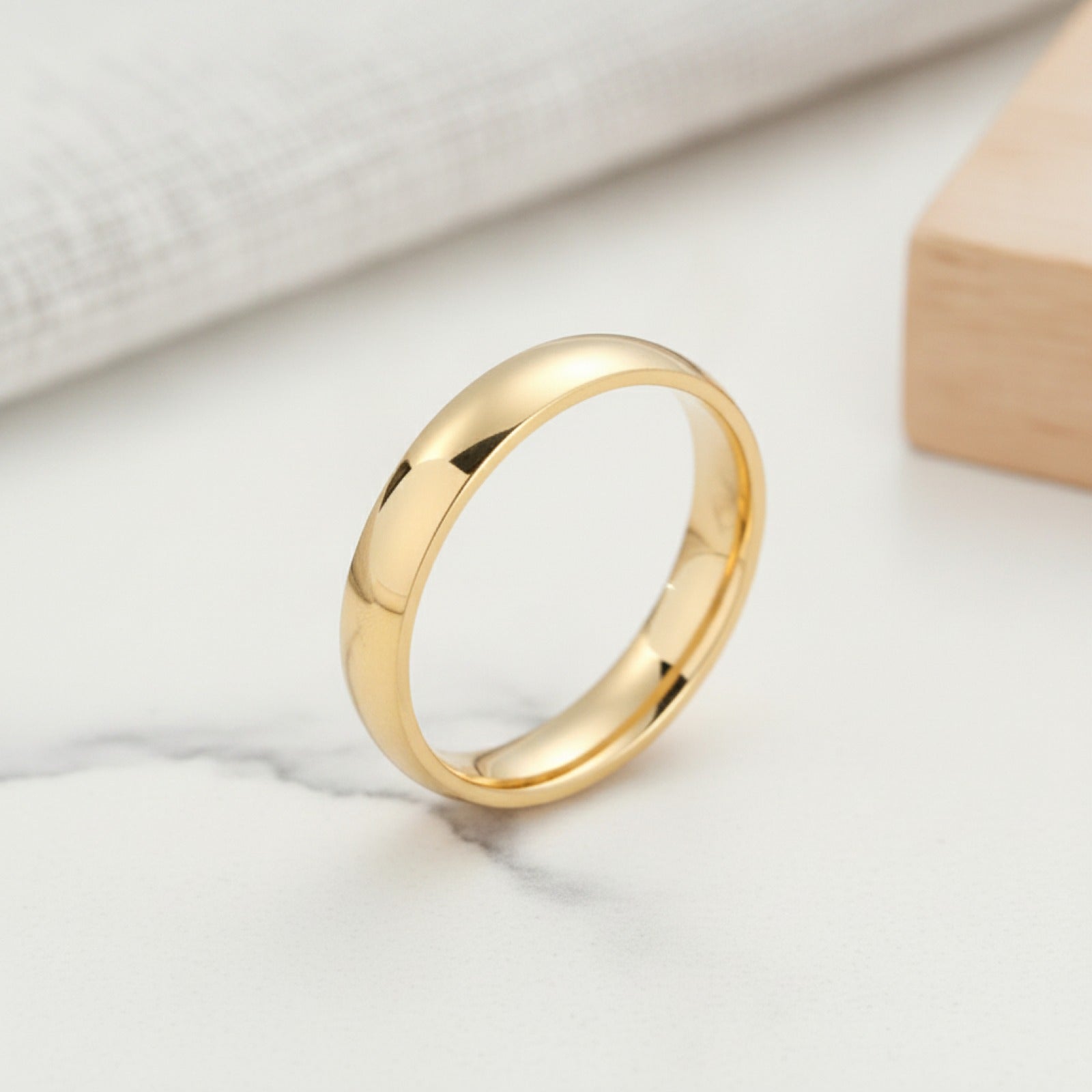 Bague de couple classique en acier inoxydable 4mm - Bijou unisexe pour homme et femme