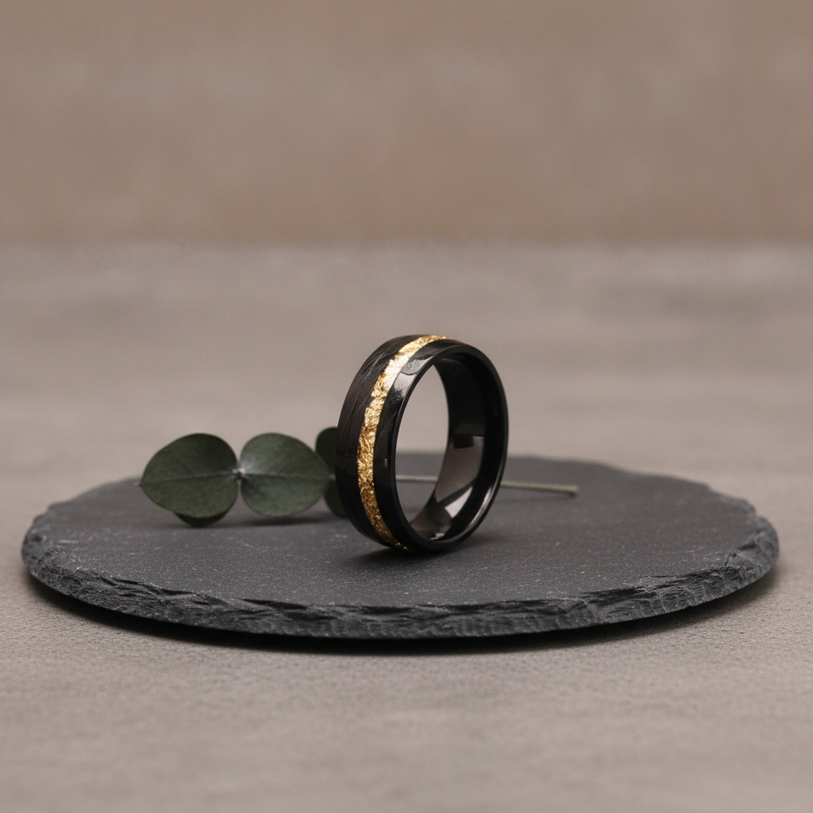 Bague Damas Noire 8mm pour Homme - Alliance de Mariage et Fiançailles