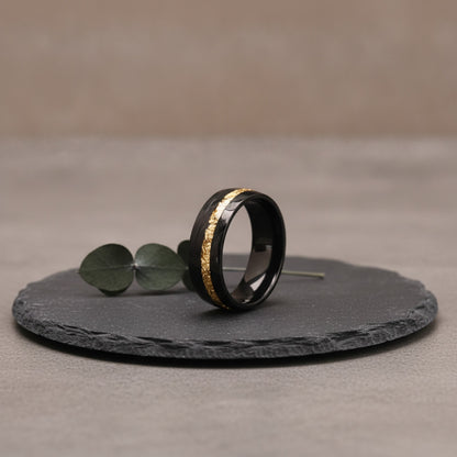 Bague Damas Noire 8mm pour Homme - Alliance de Mariage et Fiançailles
