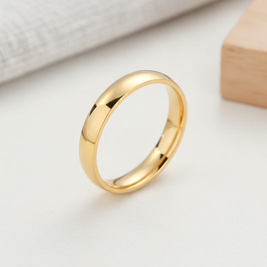 Bague de couple classique en acier inoxydable 4mm - Bijou unisexe pour homme et femme