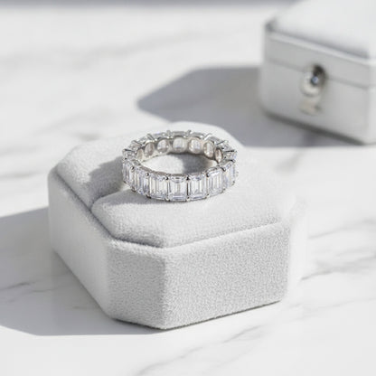 Bague de fiançailles rectangulaire en moissanite pour femme - Simulation diamant tendance