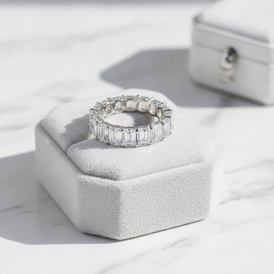 Bague de fiançailles rectangulaire en moissanite pour femme - Simulation diamant tendance